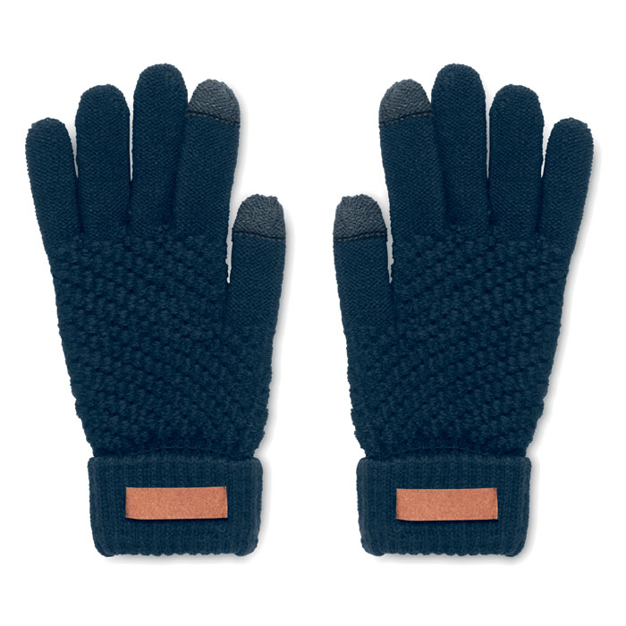 Gants tactiles personnalisable RPET Bleu marine
